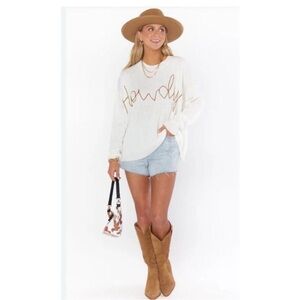 Show Me Your Mumu Woodsy Sweater in Cognac Howdy Knit size Medium